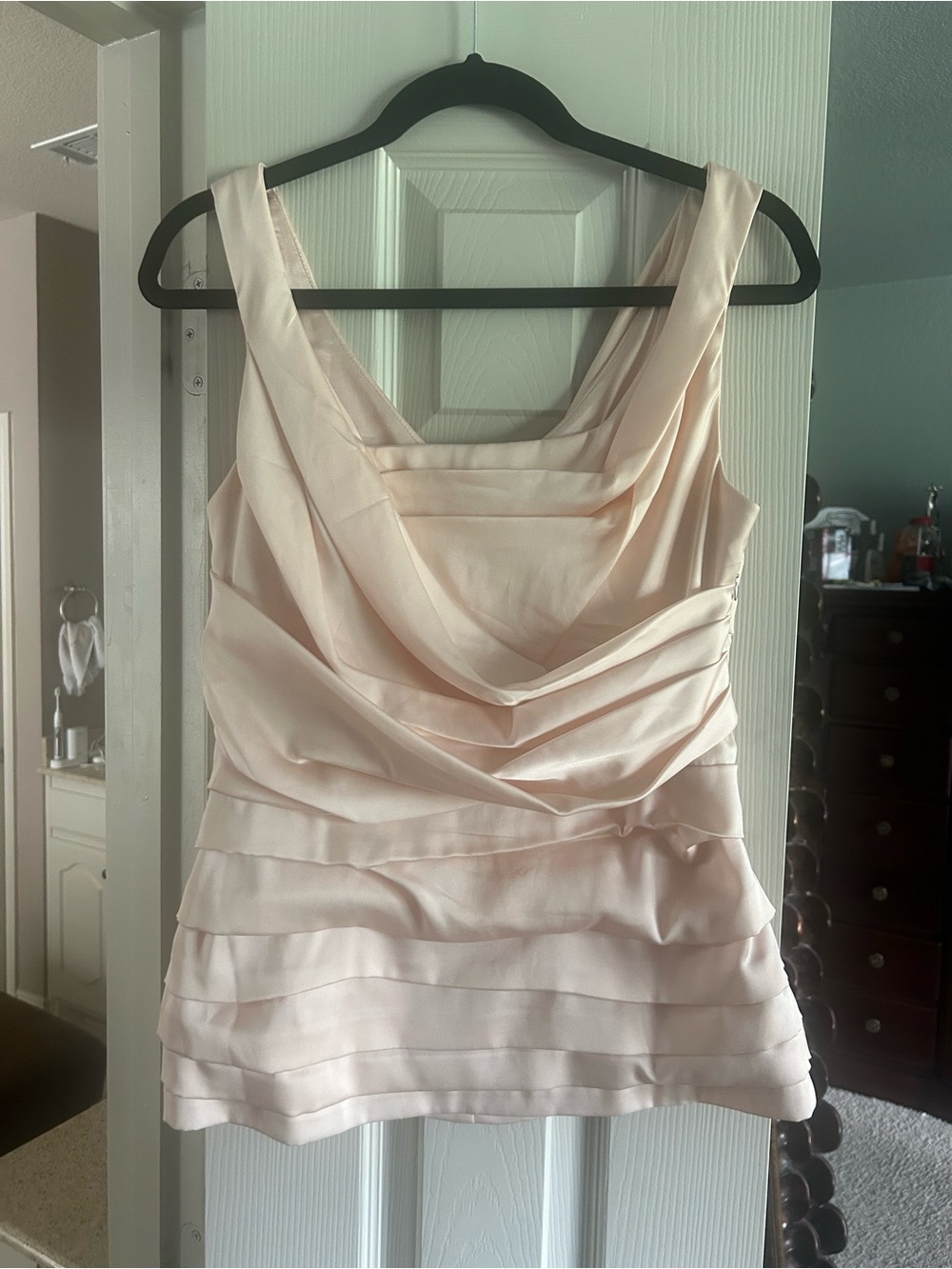 Express Blush Pink Draped sleeveless top